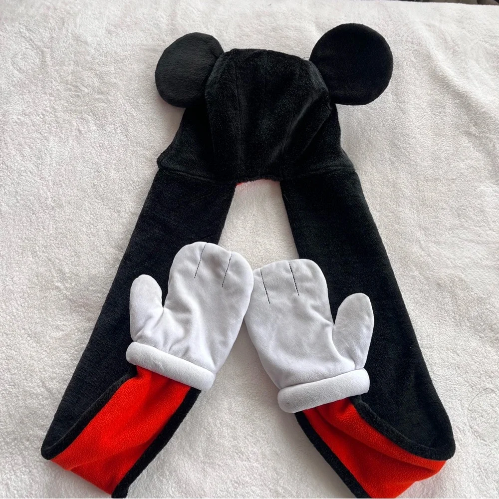 Disney Parks Mickey Mouse‎ Mouseketeers Plush Winter Hat Scarf Gloves Mittens